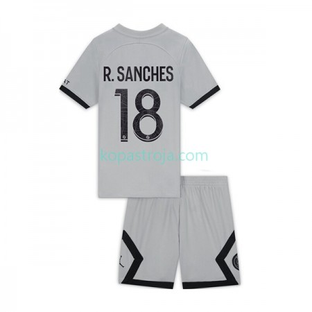 Billiga Fotbollströjor Paris Saint-Germain R.Sanches 18 Barn Borta tröja 2022/23 Kortärmad